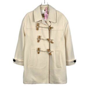 CW0127 Burberry Beige Cashmere Lapel Duffle Coat 44 Size L Slightly Stains
